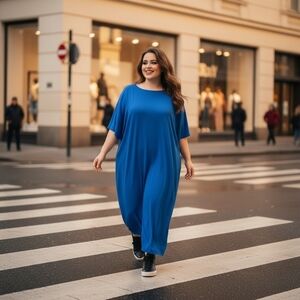 Elegant Blue Maxi Dress for Women Checkout The Back